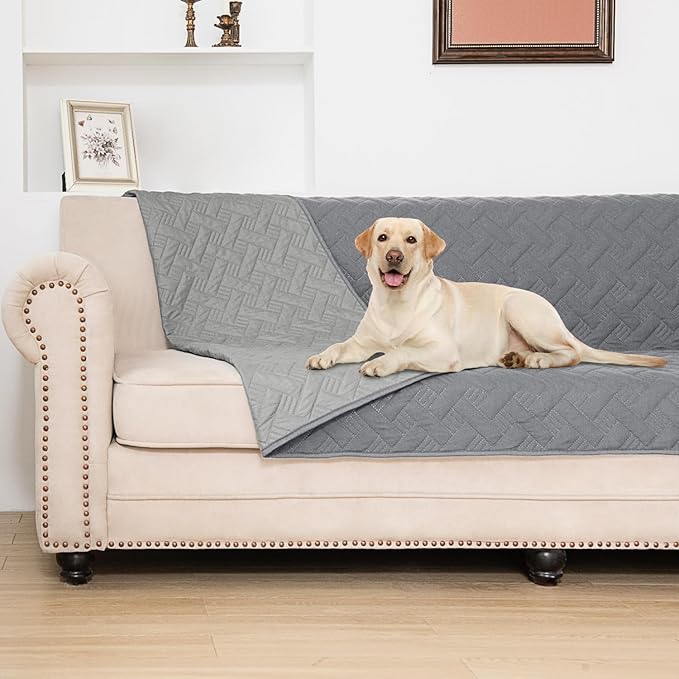 BOCTOPUG Dog Bed Cover for Pets Blankets Rug Pads for Couch Protection Waterproof Bed Covers Dog Blanket Furniture Protector Reusable Changing Pad (Dark Grey+Light Grey, 40"x60")