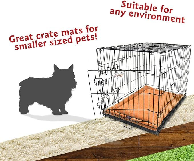 Majestic Pet Orthopedic Memory Foam Dog Crate Mat - Plush Pet Bed Pad for Crates & Kennels | USA Crafted | 24"x18" Villa Orange