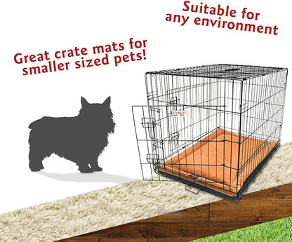 Majestic Pet Orthopedic Memory Foam Dog Crate Mat - Plush Pet Bed Pad for Crates & Kennels | USA Crafted | 24"x18" Villa Orange