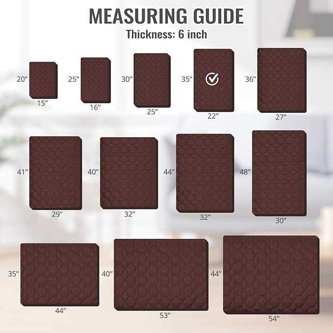 Nanbowang Waterproof Dog Bed Cover - Washable, Quilted Pet Pillow Replacement - Easy to Remove Hair - Lovely Puppy Bed for Dog/Cat 22x35 Brown