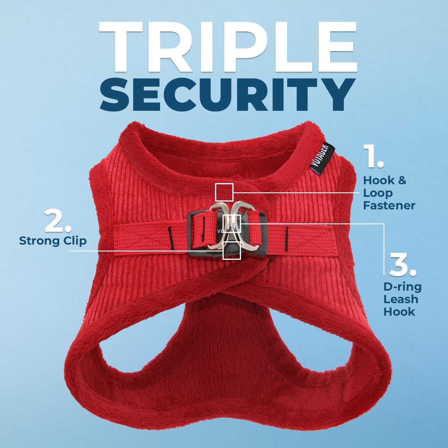 Voyager Step-In Plush Dog Harness – Soft Plush, Step In Vest Harness for Small and Medium Dogs by Best Pet Supplies - Harness (Red Corduroy), S (Chest: 14.5 - 16")