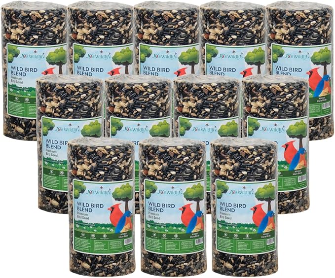 JCs Wildlife Wild Bird Blend Premium Bird Seed Small Cylinder, 1.5 lb (6 Cylinder)