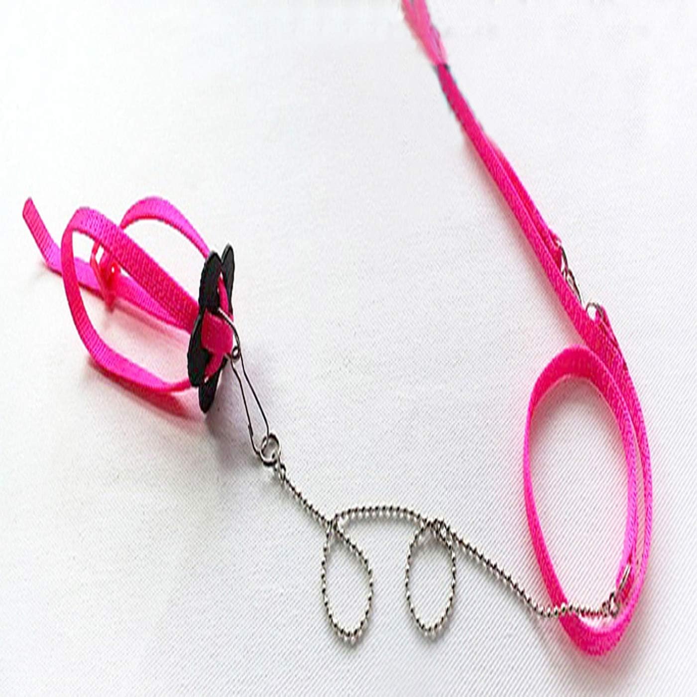 Adjustable Reptile Lizard Harness Leash,Turtle Lizard Pet Traction Belt Bearded Dragon Accessories Soft Small Pet Animal Harness Rope,1.2M (Pink)