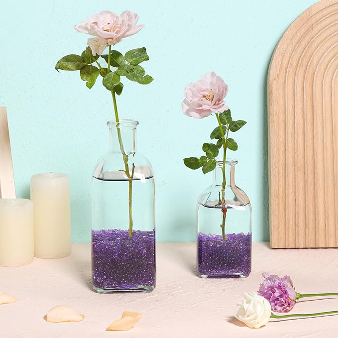 T4U Fish Tank Gravel 2 LB, Tumbled Small Rocks for Aquarium, Glass Beads for Vases, Succulent Rocks for Plants, Aquarium Gravel Decorative Pebbles for Terrarium Crafts Vase Filler, Purple