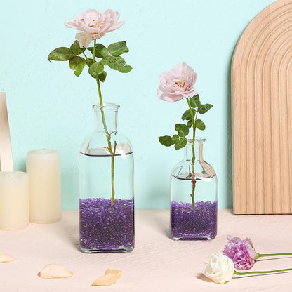 T4U Fish Tank Gravel 2 LB, Tumbled Small Rocks for Aquarium, Glass Beads for Vases, Succulent Rocks for Plants, Aquarium Gravel Decorative Pebbles for Terrarium Crafts Vase Filler, Purple