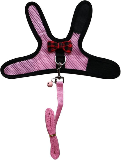 Rypet Guinea Pig Harness and Leash - Soft Mesh Small Animal Harness with Safe Bell, No Pull Comfort Padded Vest for Guinea Pigs, Ferret, Chinchilla and Similar Small Animals