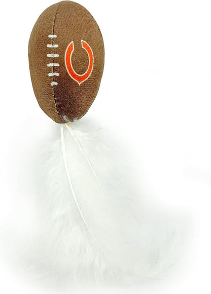 Best Plush CAT Toy - NFL Chicago Bears Complete Set of 3 Piece Cat Toys Filled with Fresh Catnip. Includes: 1 Helmet Cat Toy, 1 Football Cat Toy with Feathers & 1 Beer Bottle. Beautiful Team Logos