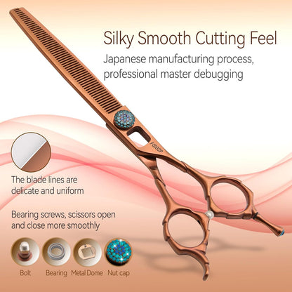 Thinning Shears for Dogs 58 Teeth 7.5'' Professional Blending Thinner Scissors for Dog Pet Sharp and Durable For Right Handed Groomers(7.5,Chocolate Thinner)