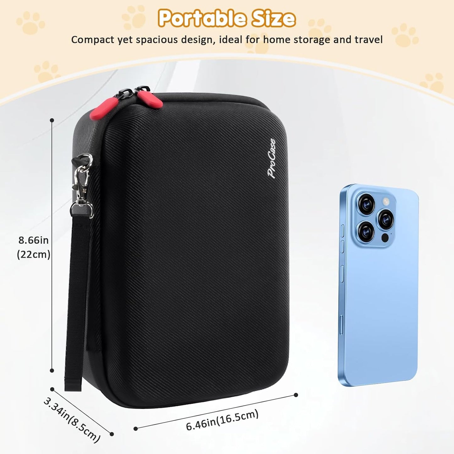 ProCase Hard Pet Grooming Tool Storage Case, Travel Organizer for Oneisall/Wahl Dog Clippers, Pet Shaver, Nail Trimmer and Accessories, Grooming Bag for Dog or Cat Grooming Kits Supplies -Black