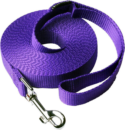 Dog/Puppy Obedience Recall Training Agility Lead - 20ft Long Training Leash，3/4in Wide - Great for Play, Camping, or Backyard（Purple,20 Feet）
