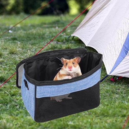 DONGKER Guinea Pig Travel Carrier Bag,Foldable Hamster Outgoing Shoulder Bag with Detachable Adjustable Shoulder Strap for Hamster Ferret Squirrel Chinchilla Rabbit
