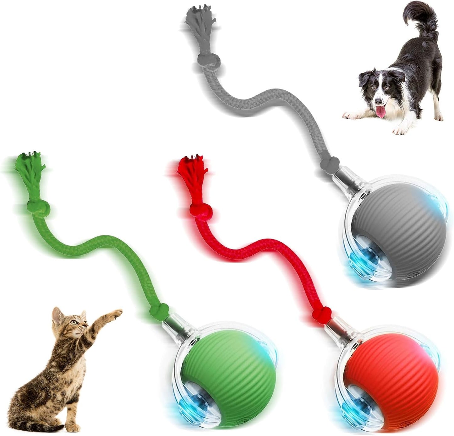 Interactive Cat Toys Balls for Indoor Cats, 2025 New Motion Activated Cat Balls with 360° Smart Automatic Rolling Moving for Bored Kitten Pet Cats Dogs (3 Colors)