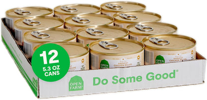 Open Farm Canned Cat Food, Pate for Complete & Balanced Nutrition, Grain Free and Legume-Free Wet Cat Food, Harvest Chicken Recipe, 5.3oz Cans (Case of 12)