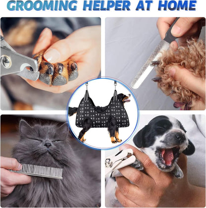 Pet Dog Grooming Hammock Harness for Nail Trimming (XXL 120lb), Dog Sling for Cutting Nail, Dog Hanging Holder Hanger for Clipping Nail with Nail Clippers, Nail File, Pet Comb