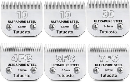 Clipper Blades Pet Grooming Clipper Replacement Blades Detachable Blade Compatible with andis/wahl/Oster Dog Clippers (2 * 10+30+4FC+5FC+7FC)