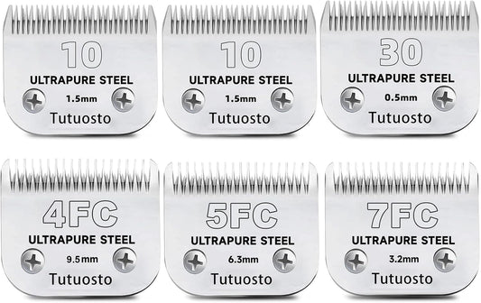 Clipper Blades Pet Grooming Clipper Replacement Blades Detachable Blade Compatible with andis/wahl/Oster Dog Clippers (2 * 10+30+4FC+5FC+7FC)