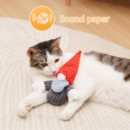 Catnip Toys for Indoor Cats, Paper Sounds 3PCS Plush Rope Cat Chew Toys, Bite Resistant Teething Interactive Catnip Filled Kitten Toy Soft Pet Toy