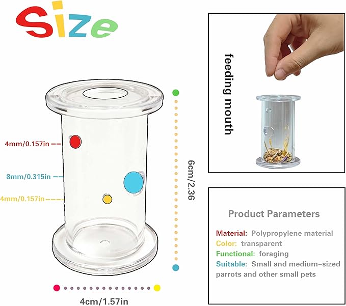 Bird Foraging Toys,Parrot Training Toys,Parrot Interactive Toys to Increase Feeding Time, Bird Enrichment Toys for Small and Medium Parrots,Cockatiel,Parakeet,Conures,Budgie,(Random color for gitfs)