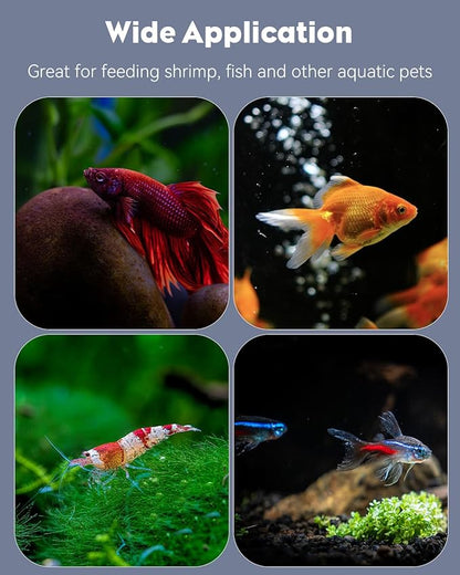 Pawfly Shrimp Feeding Dish with Suction Cup, Clear Acrylic Aquarium Shrimp Feeder, Fish Feeding Tray for Freshwater and Saltwater Tanks, Flower-Shaped