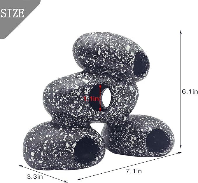 PINVNBY Aquarium Stone Hideaway Decoration,Resin Cichlids Rock Decor Realistic Betta Hideout Shelter Cave Fish Tank Ornament for Shrimp Short Bream Crayfish(L)