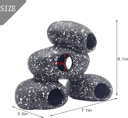 PINVNBY Aquarium Stone Hideaway Decoration,Resin Cichlids Rock Decor Realistic Betta Hideout Shelter Cave Fish Tank Ornament for Shrimp Short Bream Crayfish(L)