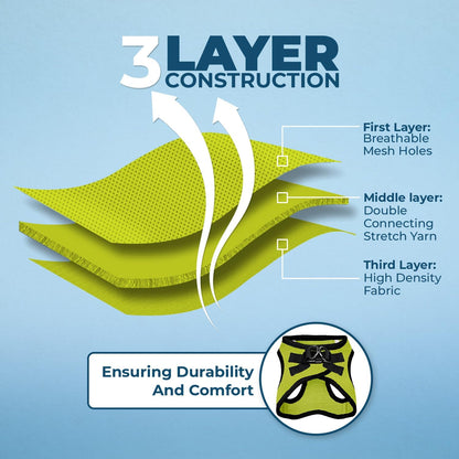 Best Pet Supplies Voyager Step-in Air Harness - All Weather Mesh, Reflective, No Pull Harness for Dogs, Cats - Secure with Hook & Loop Fastener, Buckle, Double D-Rings - Lime Green/Black Trim, XXXS