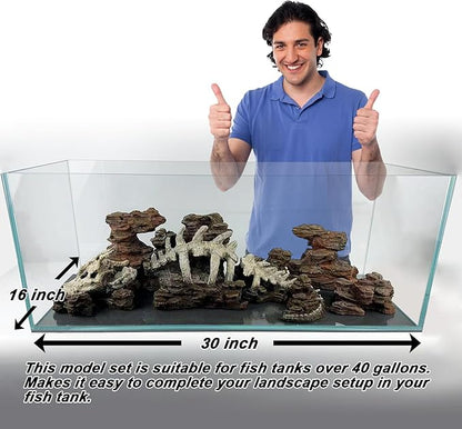 Fish Tank Decor Rocks.Aquarium Decoration Model.Easy Superior Aquascape (Wilderness Keel)