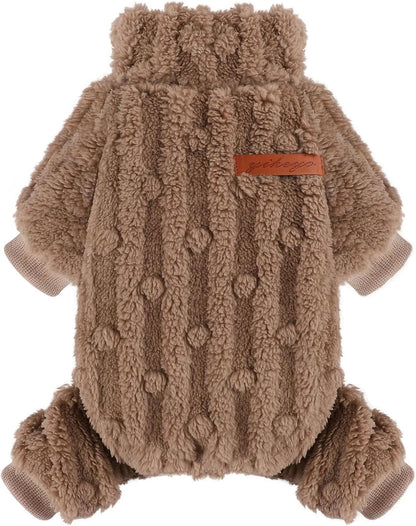 Dog Sweater for Small Dogs, XXS Dog Sweaters Turtleneck Doggie Pajamas Jumpsuits, Small Doggy Clothes Girl Boy, Cold Weather Puppy Onesie Outfits Yorkie Chihuahua Apparel,Khaki, XXS