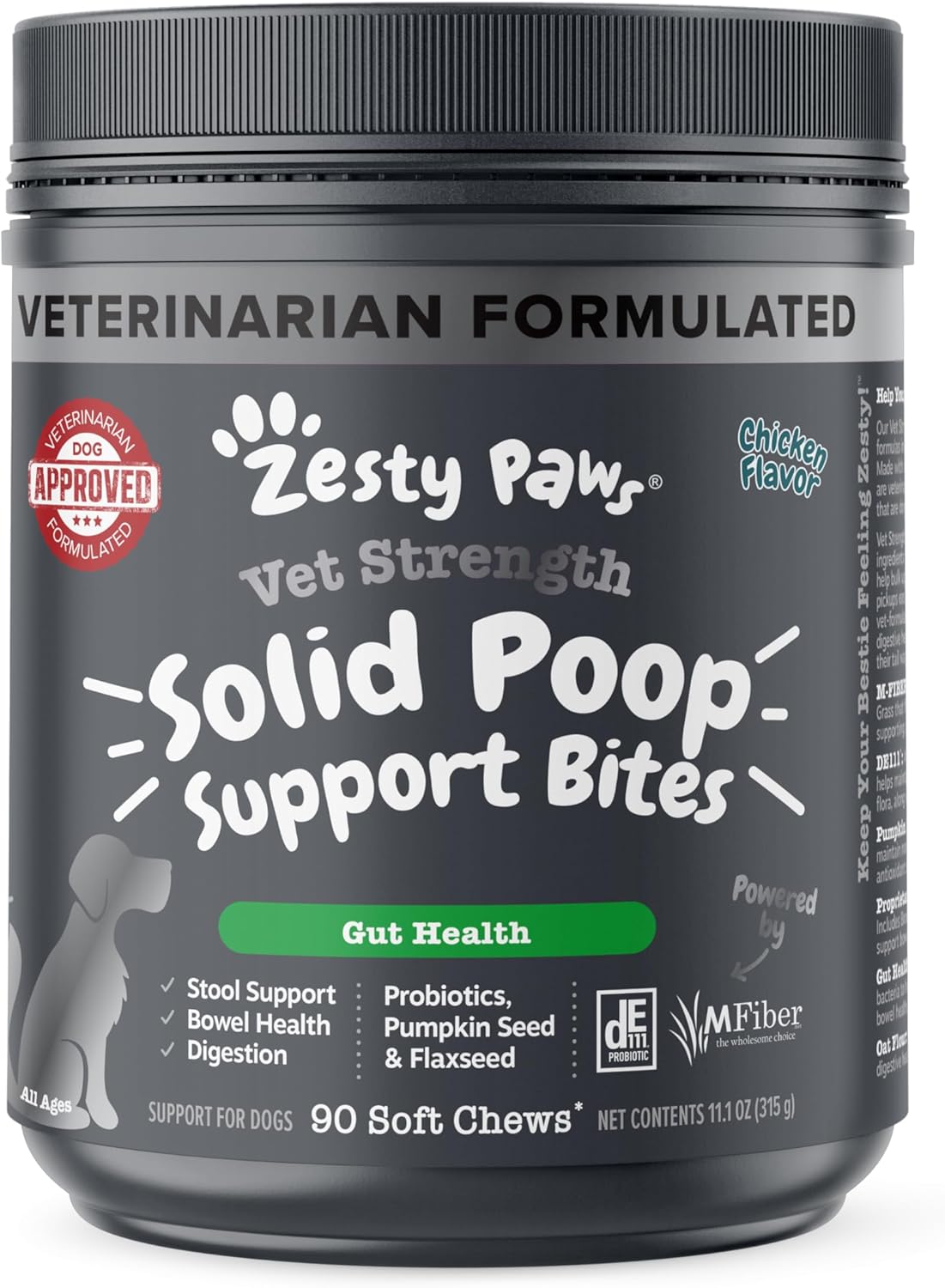 Zesty Paws Solid Poop Support Bites - Dog Stool Hardener - Pumpkin for Dogs with Prebiotics & Probiotics - Veterinarian Formulated Soft Chews - for Diarrhea Relief - 90 Ct