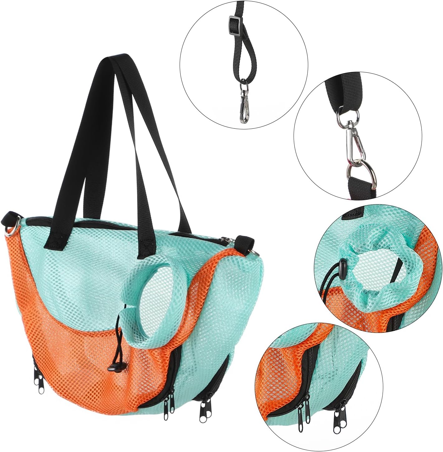 Adjustable Cat Bathing Bag Anti-Bite & Anti-Scratch Bath Washing Mesh Grooming Bag Shoulder Pet Carrier Hands-Free Bag for Small Cats