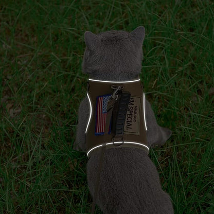 PUPTECK Soft Mesh Cat Vest Harness and Leash Set Puppy Padded Pet Harnesses Escape Proof for Cats Small Dogs Rabbits Bunny, Tactical Yellow, L