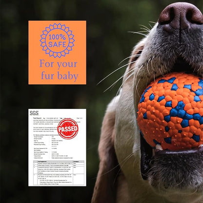 2 Pack Dog Balls Indestructible Interactive Dog Ball Durable Chew Toy for Aggressive Chewers Water-Friendly Tough Bouncing Ball for Dogs (2 Balls)