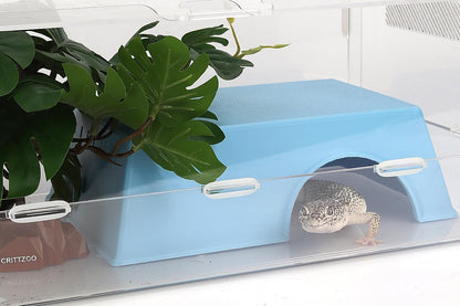 Snake Hide, Leopard Gecko Tank Accessories for Reptile Ball Python Crested Gecko Lizard Bearded Dragon - BlueHideXL