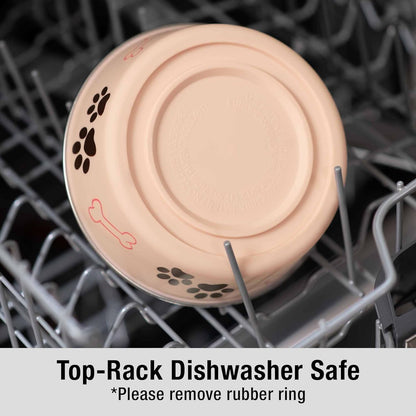 Loving Pets Bella Dog Bowls- Stainless Steel Dog & Cat Bowls - Spill Proof Dog Food Bowl, Cat Bowl, Puppy Essentials & Pet Supplies Great for Home & Travel (Medium 20-35 lbs, Paparazzi Pink)