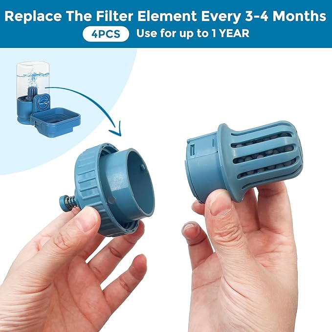 Vannon 4Pcs Pet Water Filter Sets, Activated Carbon Filter Replacements for Small Animals Water Bottle Dispenser, Replacement Filter Fits Filtered Water Dispensers