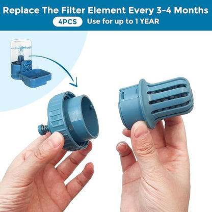 Vannon 4Pcs Pet Water Filter Sets, Activated Carbon Filter Replacements for Small Animals Water Bottle Dispenser, Replacement Filter Fits Filtered Water Dispensers