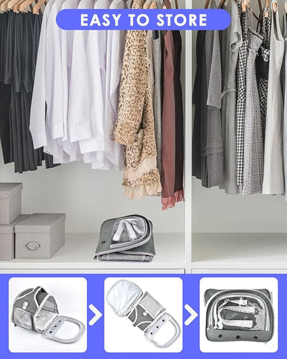 Bissap Bearded Dragon Travel Carrier, Portable Guinea Pig Carrier Bag Tortoise Carrier Pouch for Bunny Hamster Chinchilla Hedgehog Lizard Bird Outgoing Reptile Travel Carrying Case - Grey