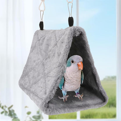 Wontee Bird Nest House Warm Bird Bed Hanging Hammock Snuggle Hut for Budgies Parakeets Caique Senegal Quaker Parrots Cockatiels Conures (Grey)
