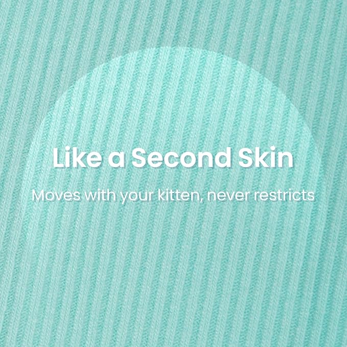 Sticky Hair Cat Clothes, Breathable & Lightweight, Reduces Shedding Fur Pajamas, Full Body Long Sleeve Surgical Bodysuit, Stop Licking & Shedding,Blue,XL