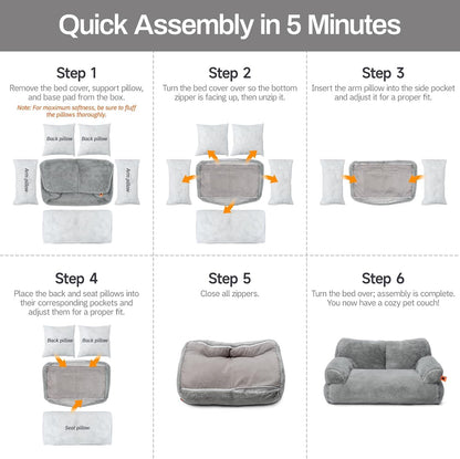 MEWOOFUN Cat Bed for Indoor Cats, Washable Dog Beds for Small Medium Dogs & Cats, Fluffy Cat Couch with Non-Slip Bottom (Green, 26.0" L X 19.0" W X 13.0" Th)