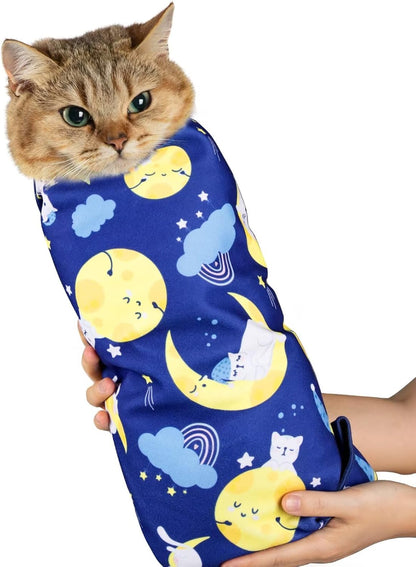 Paw Legend 35.4" Cat Wrap for Grooming Cat Wrap for Cutting Nails Cat Restraint for Nail Clipping Self Adhesive Blanket Restraint Cloth for Cats Within 22lbs