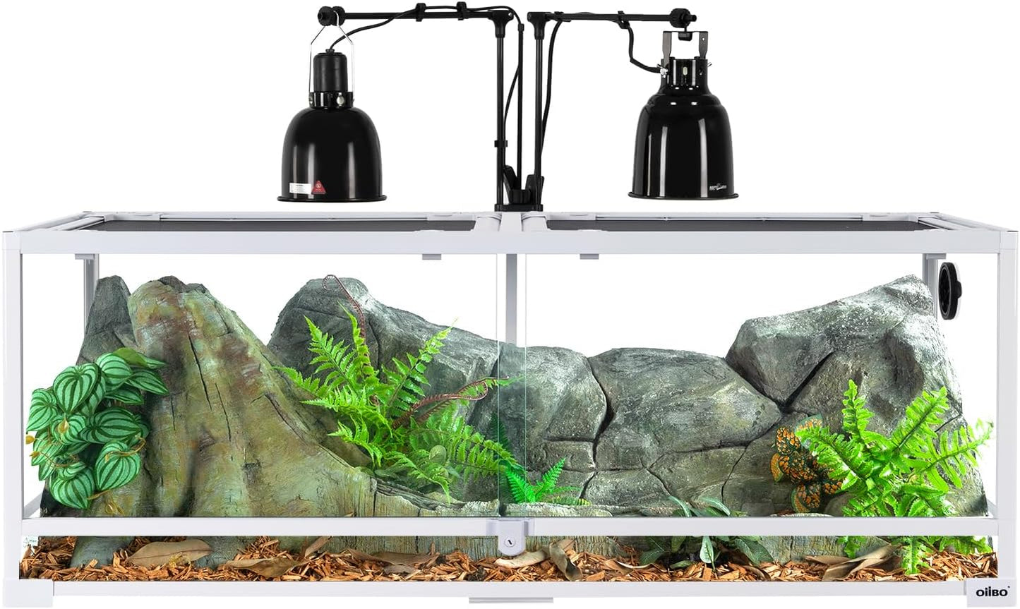 OIIBO 67 Gallon Reptile Tank,48" x 18" x 18" Glass Reptile Tank with Sliding Doors Front Opening Reptiles Terrarium with Screen Ventilation for Snakes,Lguanas, Chameleons