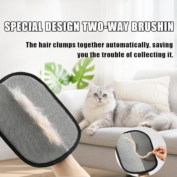 Pet Hair Removal Brush, Efficient Grooming for Pet Hair, Reusable Cat Dog Electrostatic Hair Remover Grooming Tool, for Couch, Furniture, Carpet, Curtain (2 Pcs)