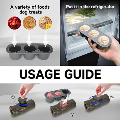 Interactive Dog Toys for Aggressive Chewers - Frozen Treat Toys, Dog Puzzle Toys with Frozen Mold - Best Durable Enrichment Toys to Keep Dogs Busy, Safe Chew Toys for Large/Medium Breeds