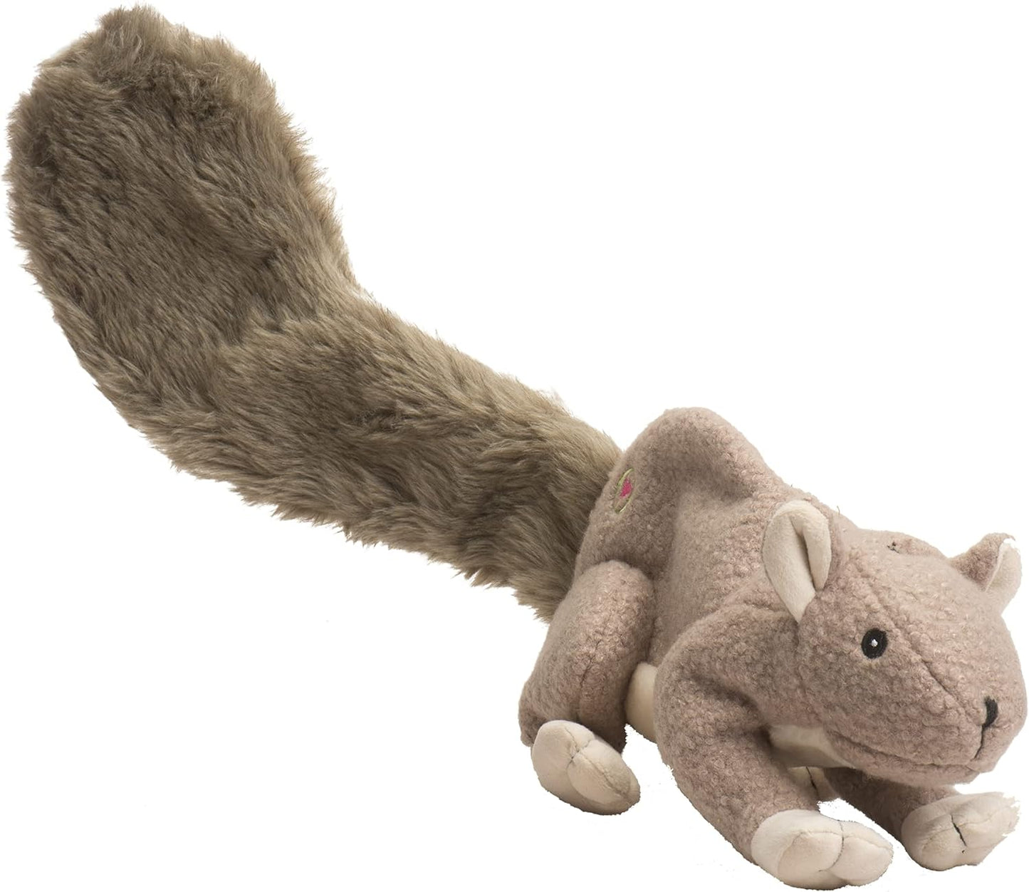 HuggleHounds Plush Dog Toy - Fuzzy Dog Toy, Soft Fleece, Interactive Durable Stuffed for Small and Large Breeds with Squeaker - Feller Squirrel, Small