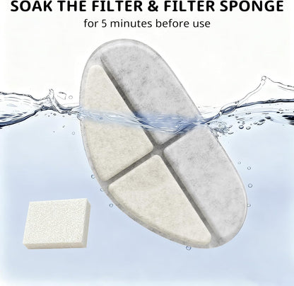 12 Packs Dog Water Filter Replacement, Feelneedy Cat Fountain Filters for (FN-W05) 7L/1.8Gal Dog Water Bowl Dispenser, Apetdola Cat Water Fountain (FP30)