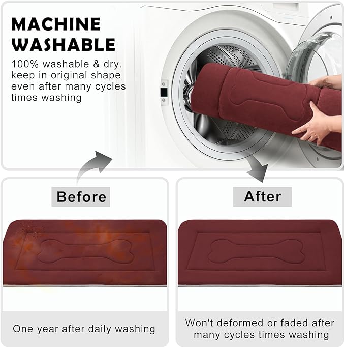 JoicyCo Medium Dog Bed Crate Mat 36 in Non-Slip Washable Soft Mattress Kennel Pads