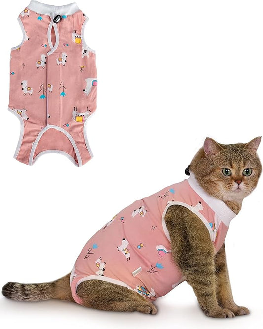 ANWA Cat Recovery Suit, Breathable Cat Onesie After Surgery, Kitten Surgery Recovery Suit, Female Abdominal Wounds