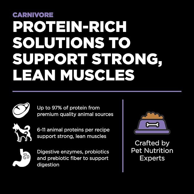 Go! Solutions Carnivore, Grain-Free, Protein Rich Dry Dog Food, Chicken, Turkey and Duck Senior Recipe, 12 lb Bag