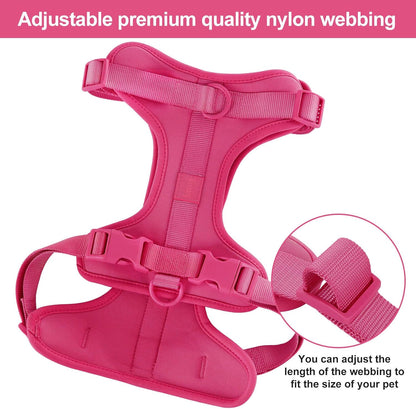 Wisedog No Pull Lightweight Dog Vest Harness with Soft and Comfortable Cushion, Breathable Mesh, for Small Medium Large Dogs Walking (S(Neck: 9.84"-14.17";Chest: 14.17"-22.05"), Peacock Pink)